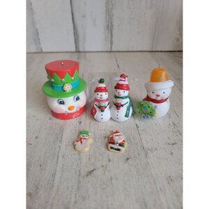 Hallmark glitter snowman gumdrop cookie coffee ornament Xmas variety set